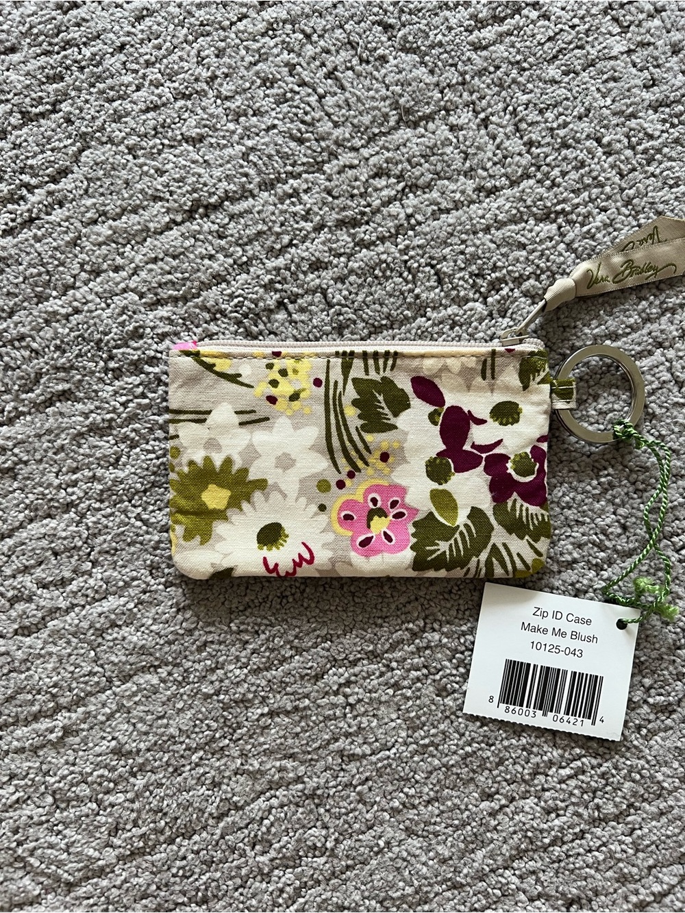 Vera Bradley Floral Zip ID Case, Make Me Blush - Picture 2 of 11